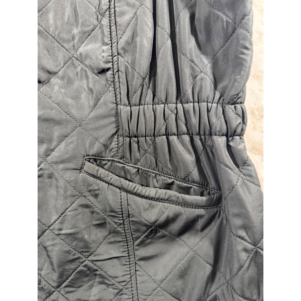 Bit & Bridle Womens Quilted Puffer Vest Black Fleece Lined Full Zip Equestrian L - Picture 7 of 8